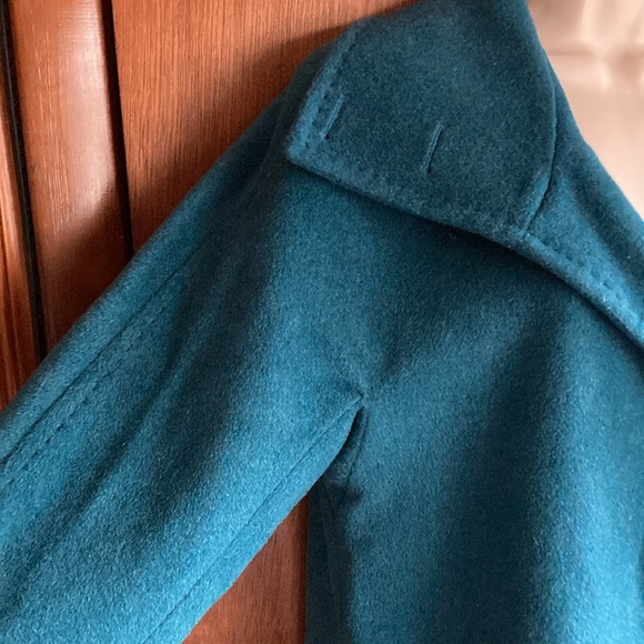 ELLEN TRACY teal/turquoise wool coat size 8 in excellent preowned condition - Picture 6 of 15
